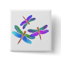 Iridescent Dive Bombing Dragonflies Pins