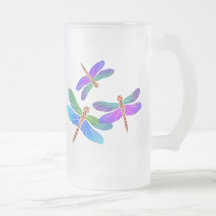 Iridescent Dive Bombing Dragonflies Coffee Mugs