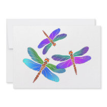 Iridescent Dive Bombing Dragonflies Custom Invitation