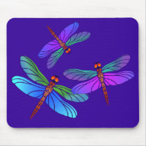 Iridescent Dive Bombing Dragonflies Mouse Pad