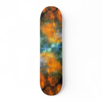 Iridescent green-orange frost custom skate board