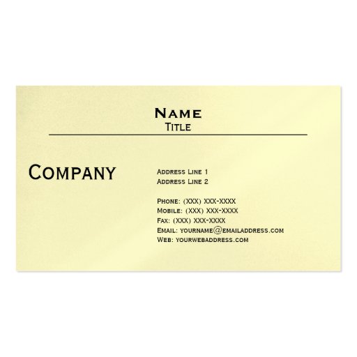 Iridescent Pearl Finish Business Card Template (front side)
