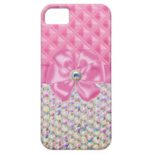 Iridescent Rhinestones Ribbon Bows Iphone Case iPhone 5 Covers
