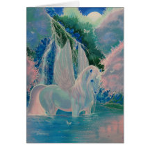 "Iridescent World" Winged Unicorn Greeting Card