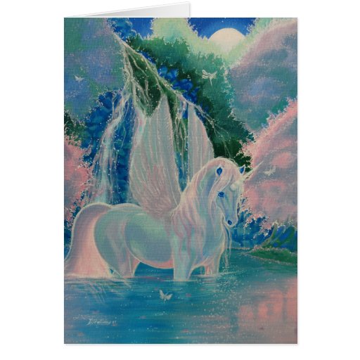"Iridescent World" Winged Unicorn Greeting Card