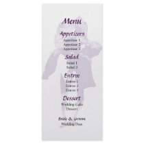 Iris and Buds Cutout Wedding Menu Rack Card