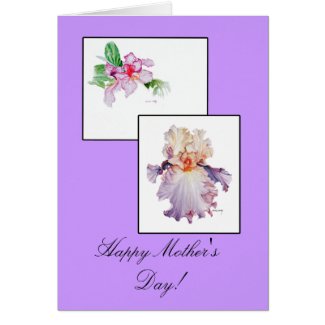 Iris and Orchid Mother's Day Card