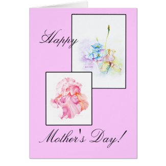 Iris and Spring Bouquet Mother's Day Card