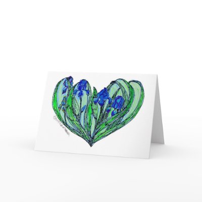 Iris 'Art Nouveau' wedding invitation or Card