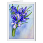Iris Bouquet Blank Greeting Card cards