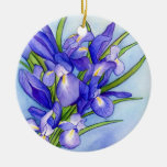 Iris Bouquet Flower Art Painting Ornament Pendant ornaments