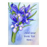 Iris Bouquet Flower Painting Invitation invitations