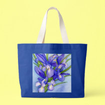 Iris Bouquet Flower Painting Tote Bag