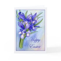 Iris Bouquet "Happy Easter" Greeting Card