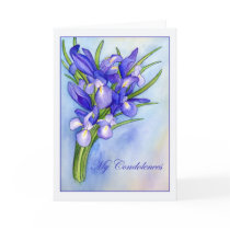 Iris Bouquet "My Condolences" Greeting Card