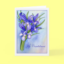 Iris Bouquet "My Condolences" Greeting Card