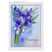 Iris Bouquet "My Condolences" Greeting Card