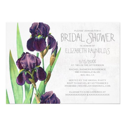 Iris Bridal Shower Invitations