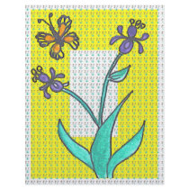 Iris & Butterfly Patterned Scrapbooking Paper letterhead