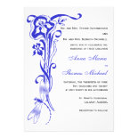Iris & Dragonfly Royal Blue Wedding Invitation