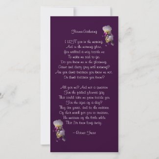Iris Flower-Gathering Poetry Card photocard
