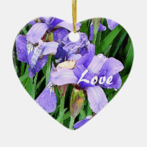 Iris Flowers Love Ornament ornaments