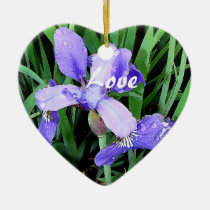 Iris Flowers Love Ornament ornaments