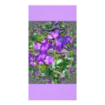 Iris flowers photo card template