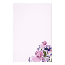 Iris frescos de la primavera del corte papelería personalizada