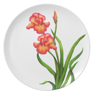 Iris Garden Flowers Deco Plate