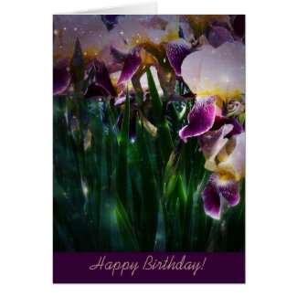 Iris Happy Birthday Greeting Card