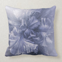 Iris inner beauty (silver blue hues) throw pillow