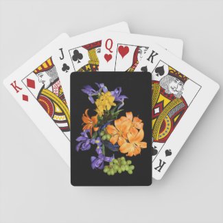 Iris, Lilies and Green Grapes Playing Cards