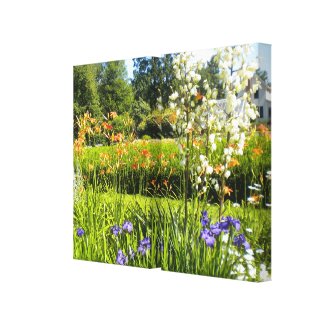 Iris N Daylilies Wrapped Canvas Prints wrappedcanvas