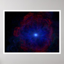 iris, nebula, space, supernova, blue, red, Poster with custom graphic design