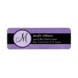 IRIS PURPLE & BLACK Wedding Monogram Address Label