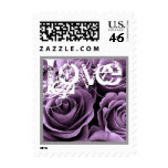 IRIS PURPLE Love Rose Wedding Stamp