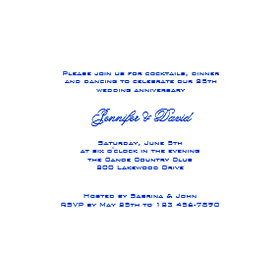 Iris/Rose 25th Wedding Anniversary Invitation invitation