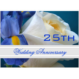 Iris/Rose 25th Wedding Anniversary Invitation invitation