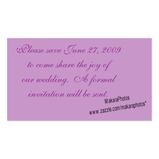 Iris Save the Date card-customize Business Card Templates (back side)