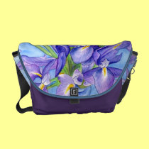 Iris Vase Flower Painting Messenger Bag rickshaw messenger bags