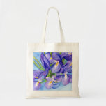 Iris Vase Flower Painting Tote Bag bags