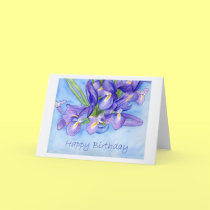 Iris Vase "Happy Birthday" Greeting Card cards