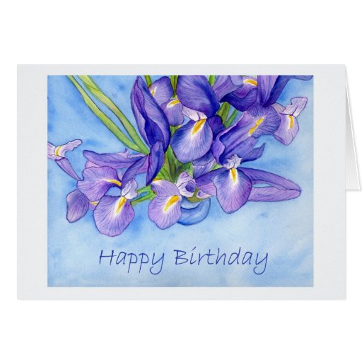 iris birthday greeting card