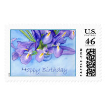 Iris Vase "Happy Birthday" Stamp