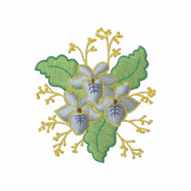 Iris with baby's Breath embroidered shirts