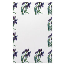 Iris with blue border Stationery