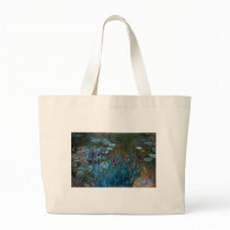 Irises and Water Lilies, Claude Monet Canvas Bags