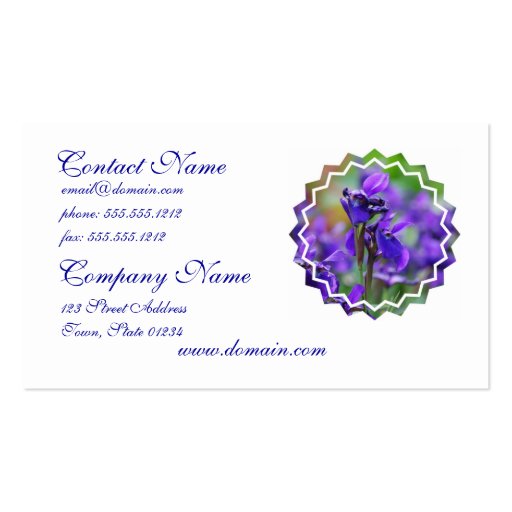 Irises Business Card (front side)