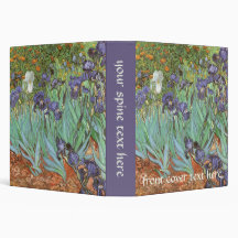Irises by Vincent van Gogh, Vintage Fine Art 3 Ring Binders